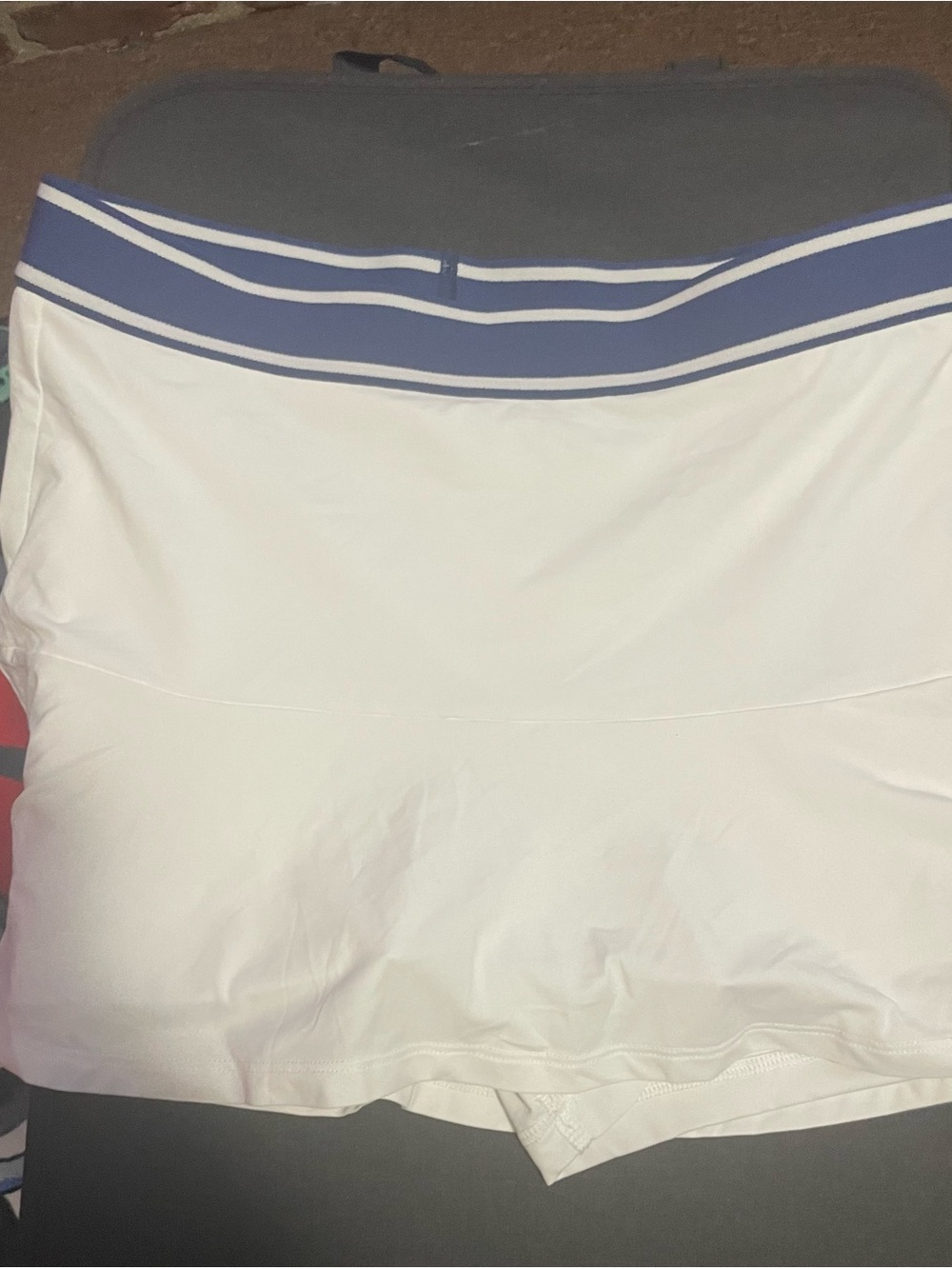 Peter Millar White Athletic Skort with Blue Striped Waistband